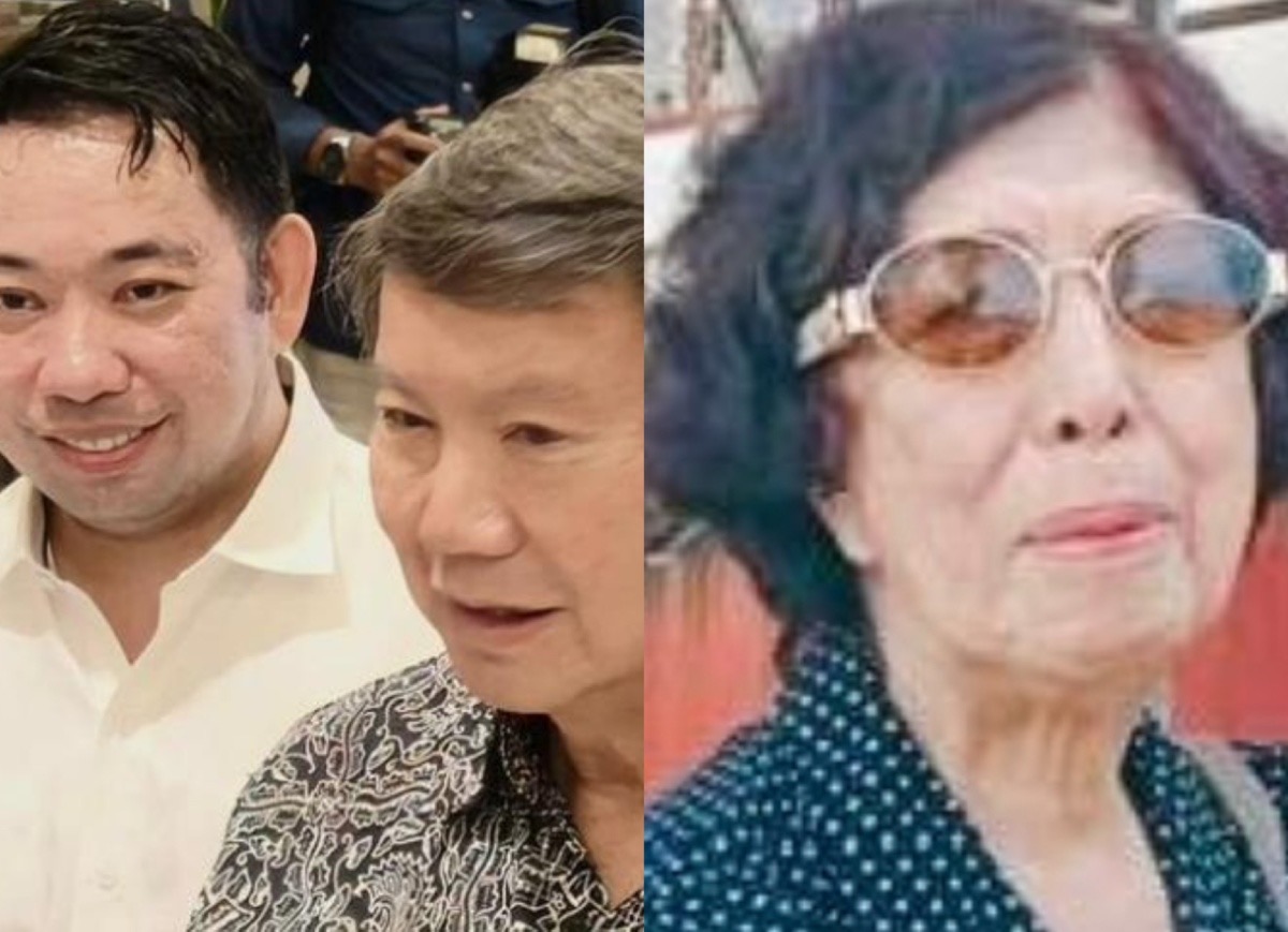 Hashim Djojohadikusumo dan Engel Sahanggamu serta Kepala Panti Werdha Damai Ranomuut, Olva Sumual.