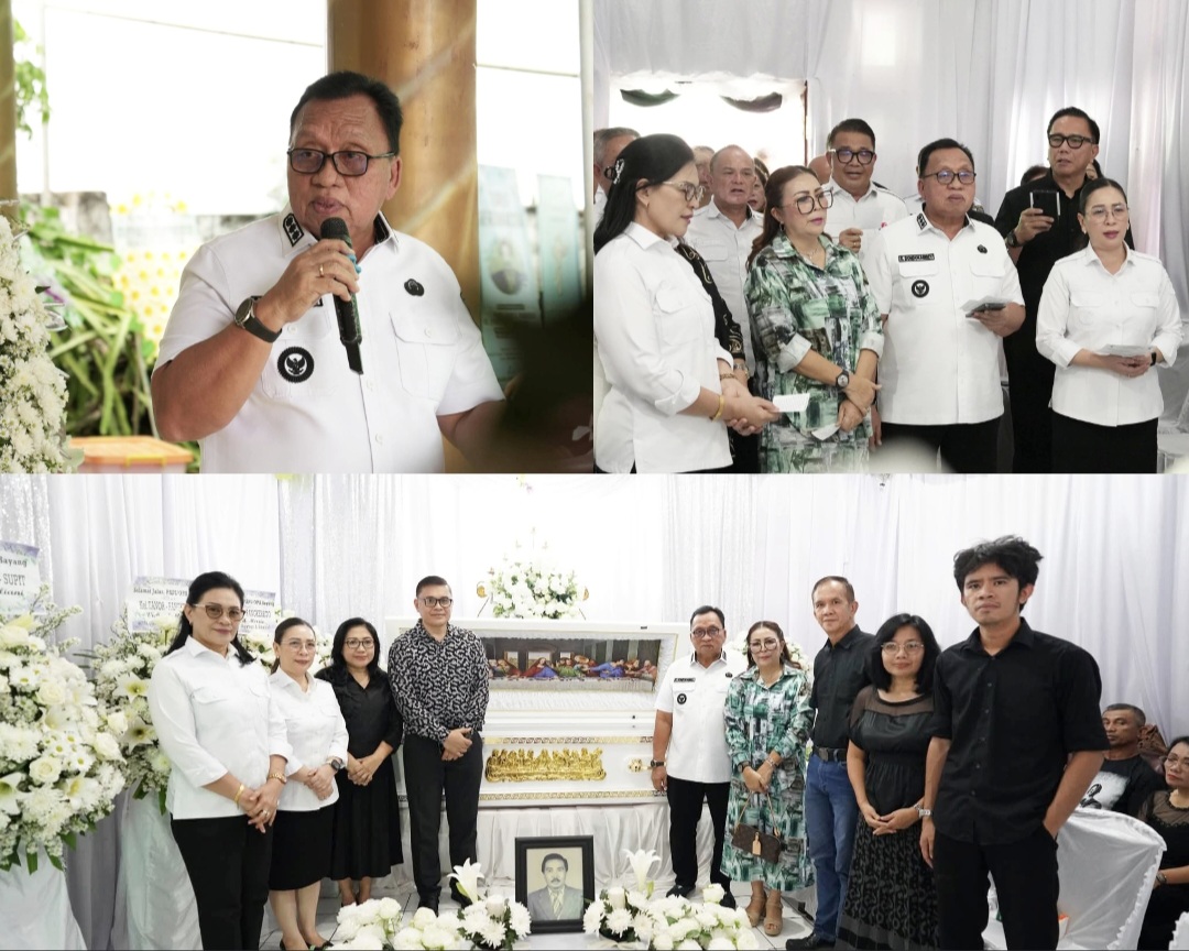 BERI PENGHIBURAN: Ibadah penghiburan Pemkab Minahasa di duka alm Max Pangkerego, Desa Wioi, Mitra, Rabu (28/1).