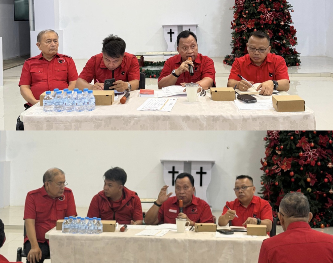 KONSOLIDASI: DPC PDI Perjuangan Minahasa saat menggelar konsolidasi, Rabu (28/1/2026).
