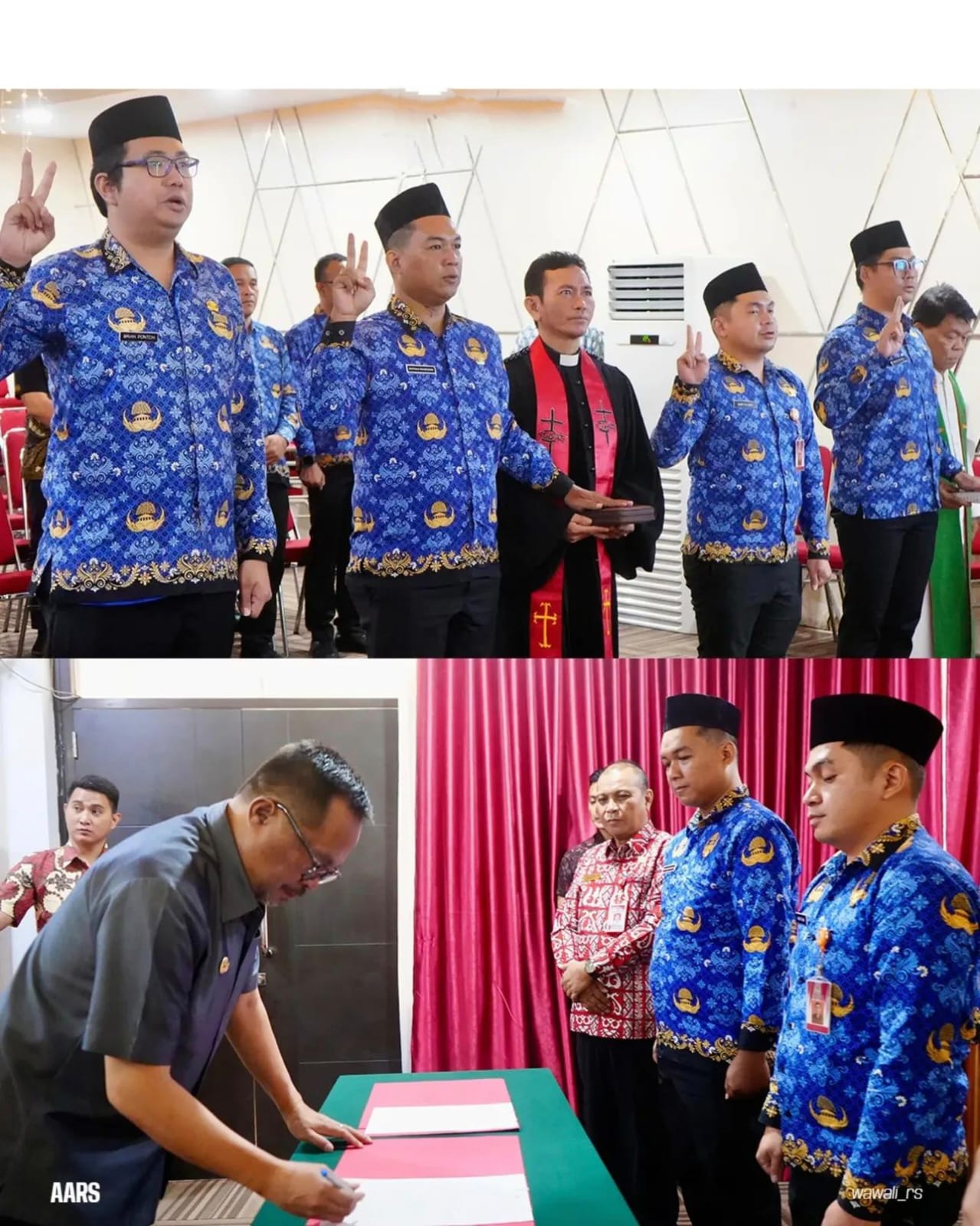 Wakil Wali Kota Manado melantik dan mengambil sumpah Jabatan Fungsional Perencana Kamis (29/1) di Ruang Toar&ndash;Lumimuut.