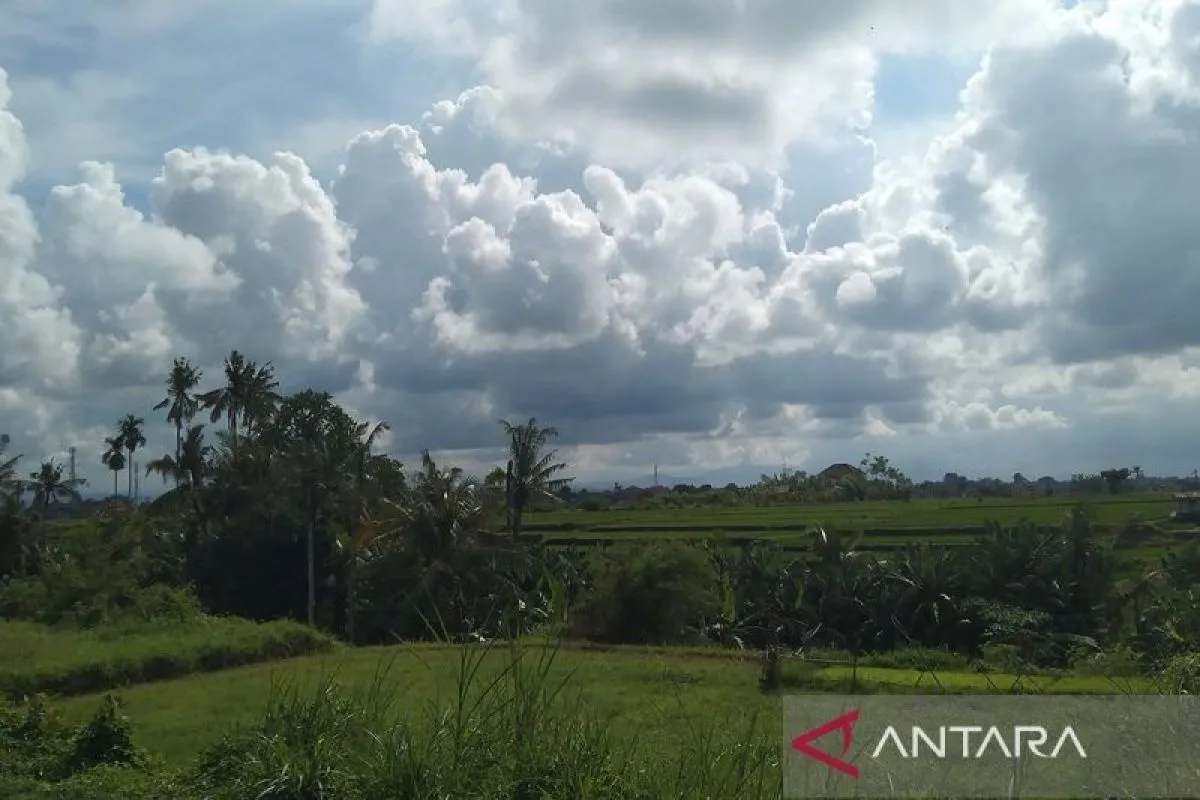Cuaca berawan di kawasan Gianyar, Bali. ANTARA/Dewa Ketut Sudiarta Wiguna/am