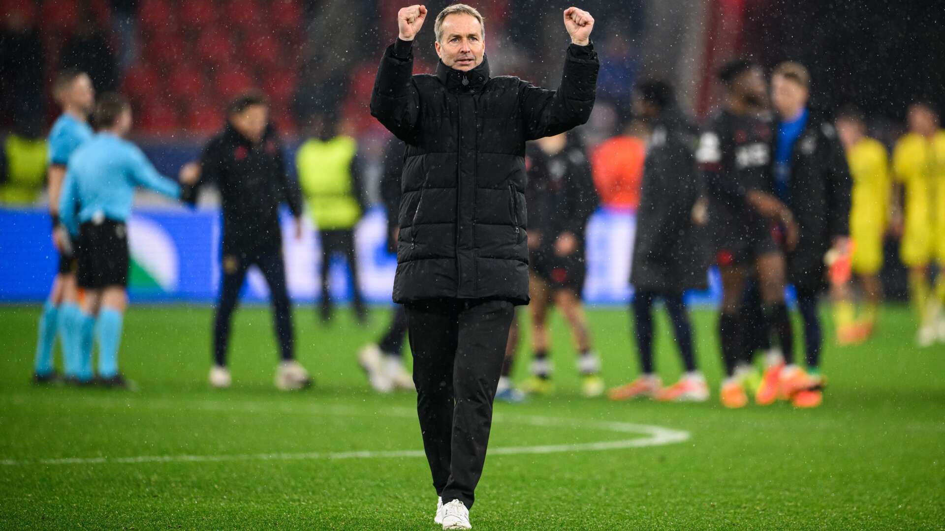 Hjulmand usai laga dengan menangnya Leverkusen