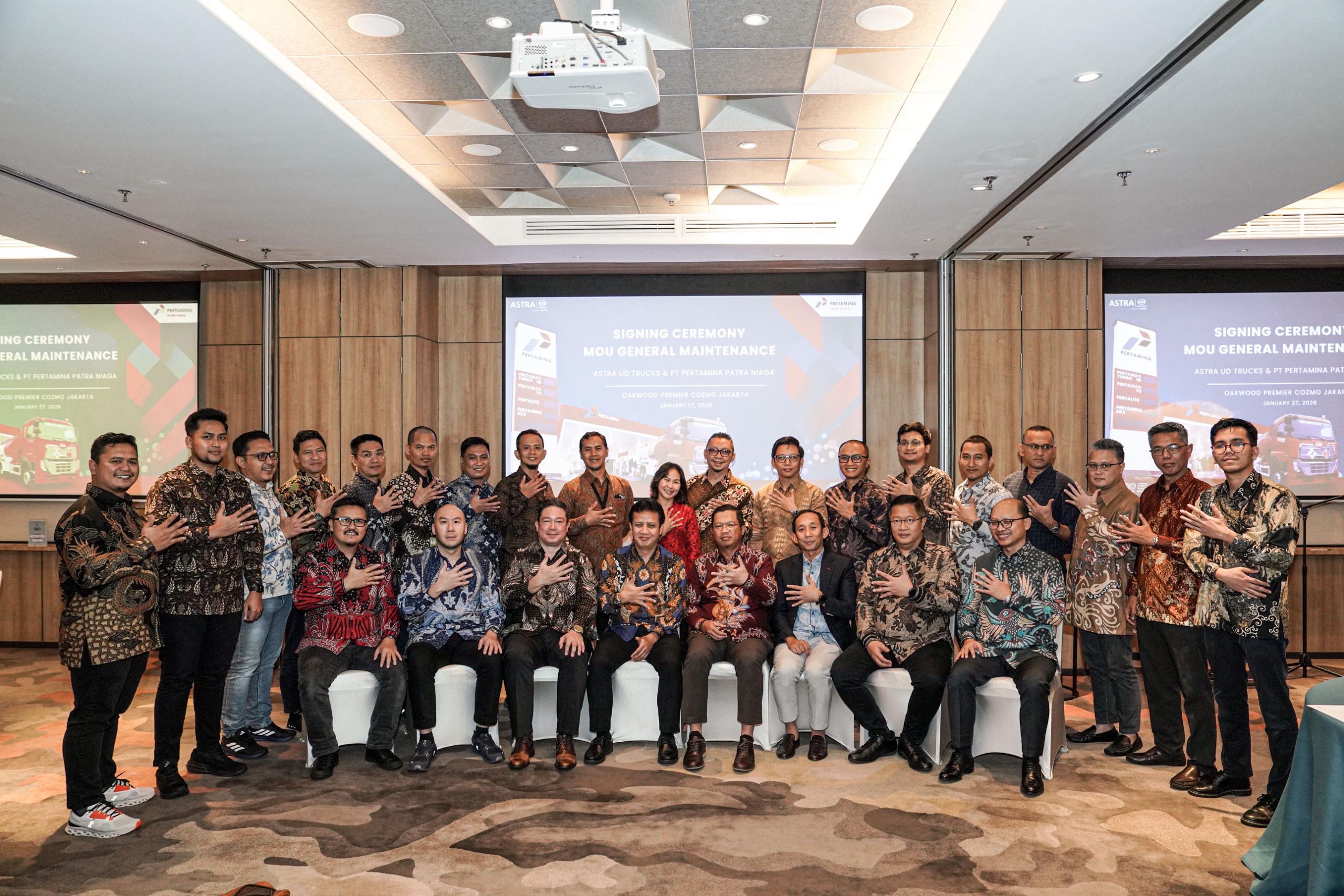 penandatanganan Nota Kesepahaman antara PT Pertamina Patra Niaga dan PT Astra International &ndash; UD Trucks Sales Operation (Astra UD Trucks) yang dilaksanakan pada 27 Januari 2026 di Jakarta.