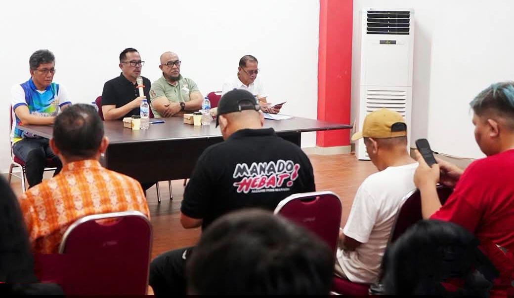 Rapat perdana pengurus KONI Manado periode 2025-2029, Kamis (29/1) di Youth Center