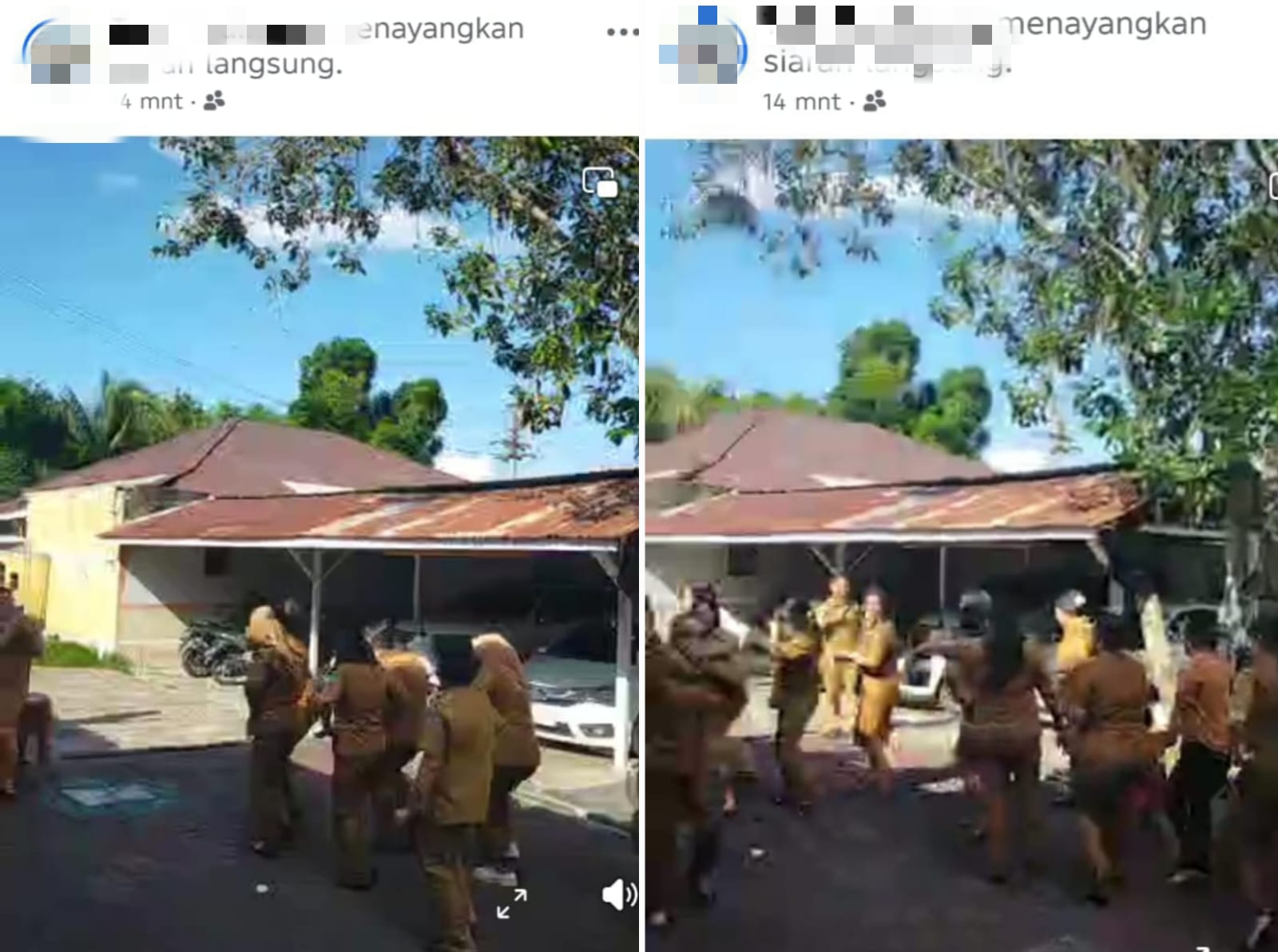 Tangkapan layar video siaran langsung ASN joget-joget di Kota Bitung yang sempat viral di media sosial.(Dok Istimewa)