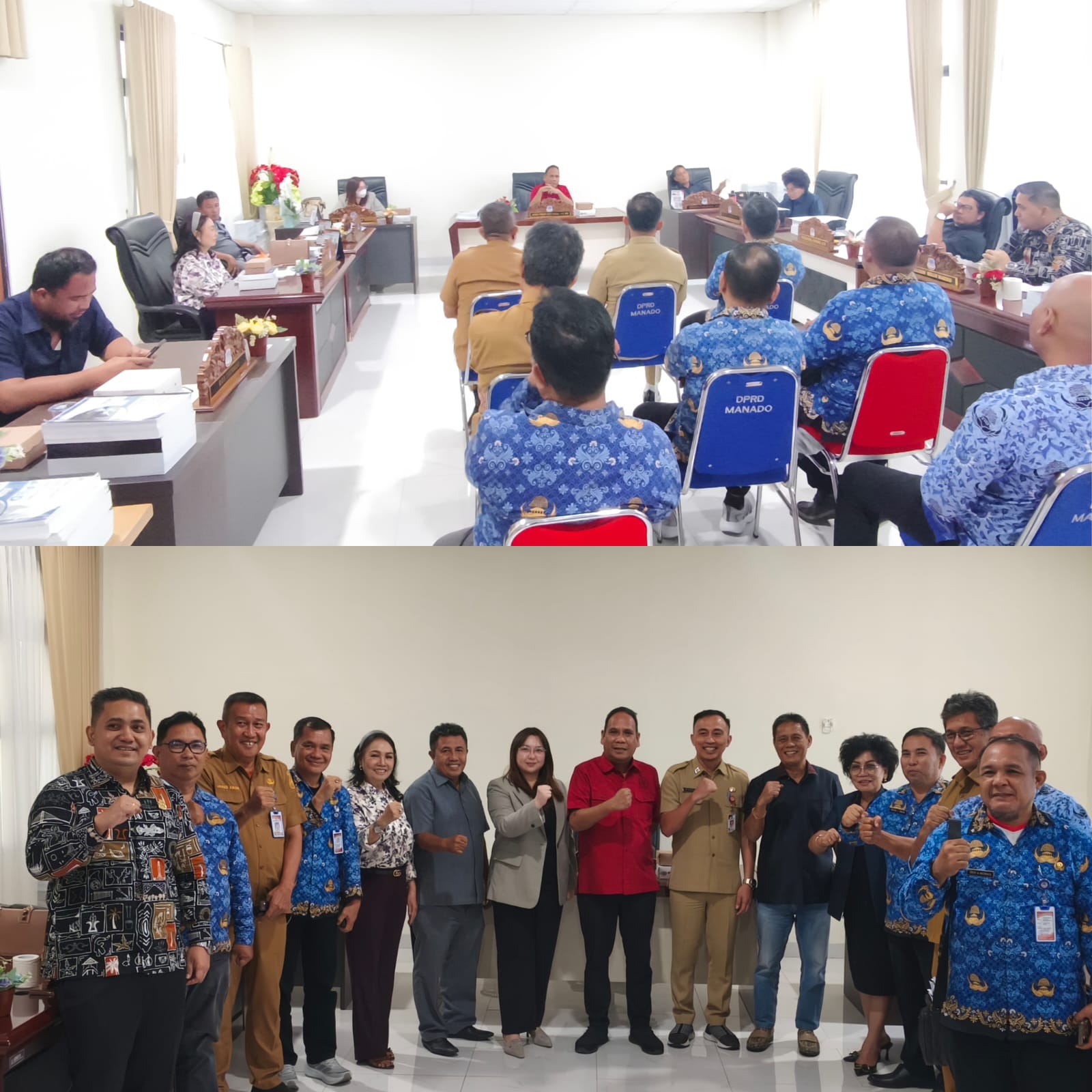Suasana hearing antara Komisi 4 DPRD Kota dengan Dinas Pemuda dan Olahraga Kota Manado, Senin (2/2) di ruang kerja komisi.