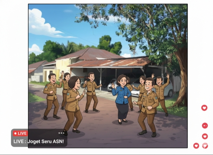 Ilustrasi ASN joget-joget.(Dok Istimewa)
