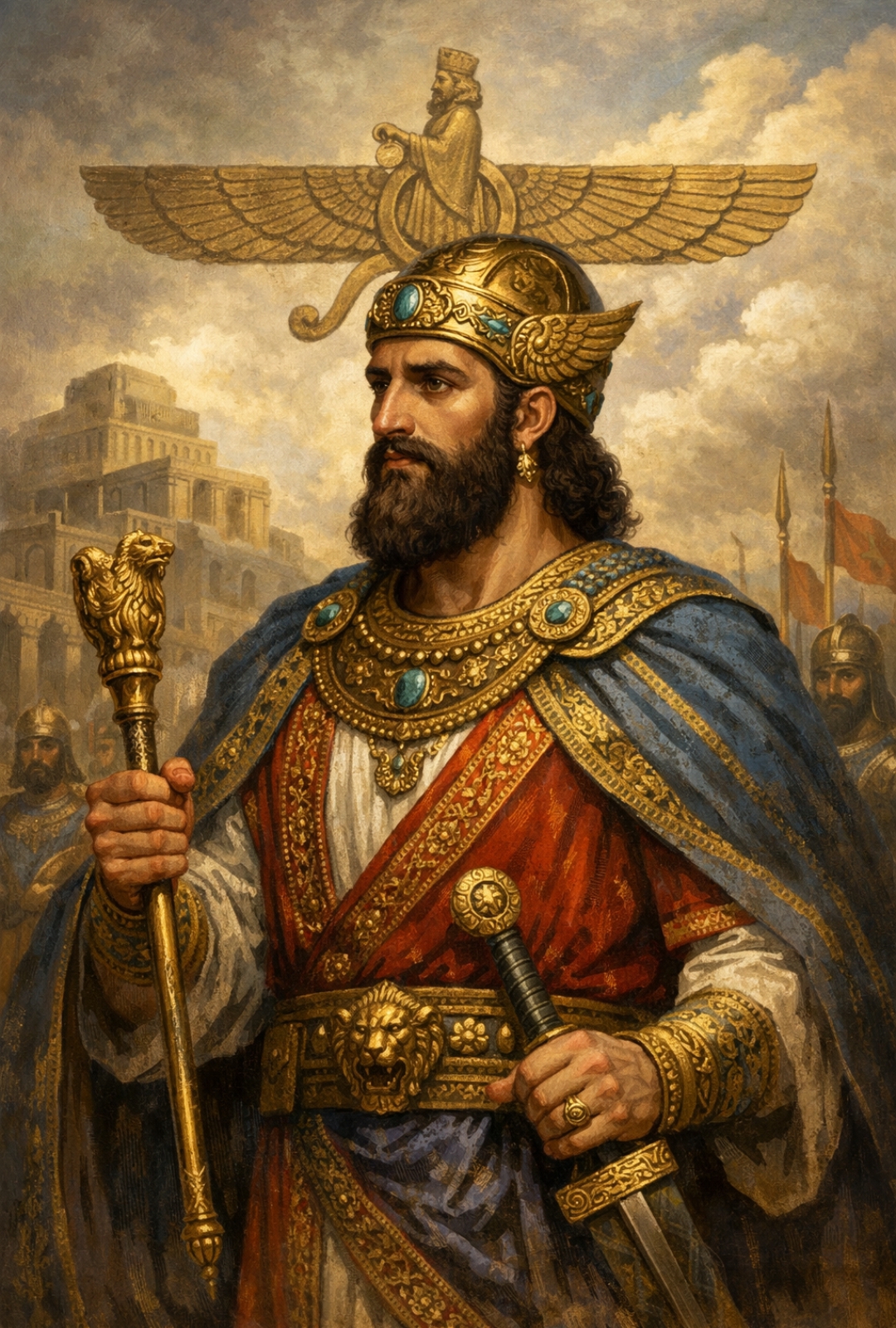 Ilustrasi gambar Raja Persia Iran Koresh Agung 