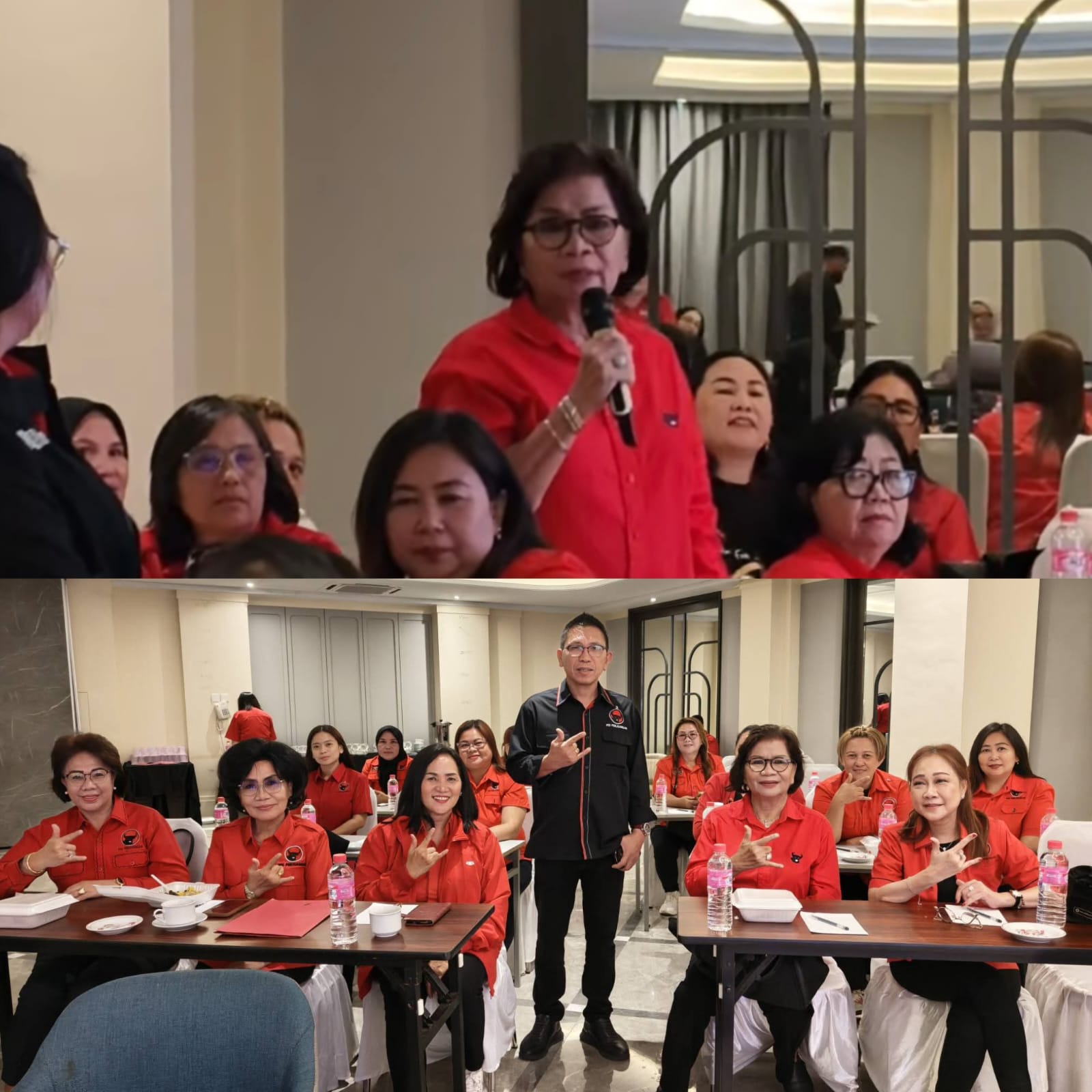  PERKUAT: Bendahara DPC PDIP Manado bersama kader lainnya saat mengikuti ToT Perempuan Penggerak Akar Rumput