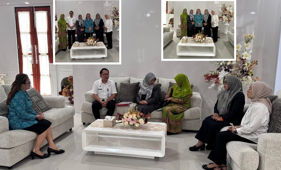 SILATURAHMI: Momen silaturahmi Muslimat dan Fatayat NU bersama Ketua TP PKK Minahasa Martina Lengkong, Rabu (11/3/2026).