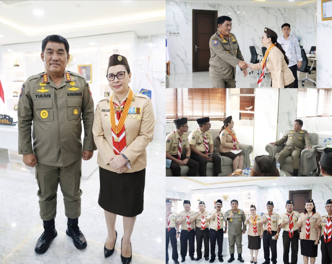 AUDIENSI: Kak Vanda Sarundajang bersama pengurus Kwarda Pramuka Sulut saat bertemu Gubernur Yulius Selvanus, Kamis (12/3/2026).