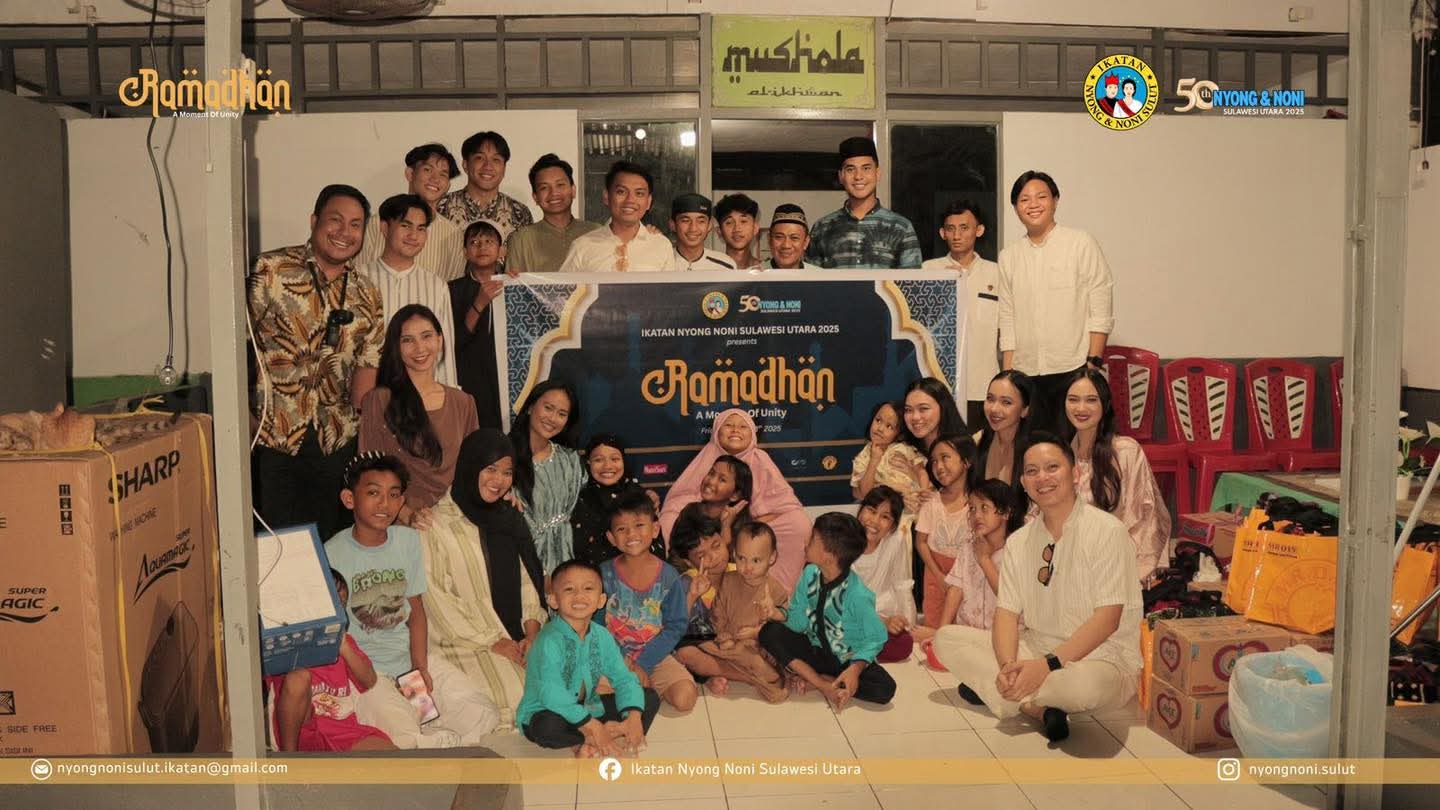 PEDULI SESAMA: Keluarga Besar INNS 2025 melaksanakan kegiatan bakti sosial berupa charity project di Panti Asuhan Al Ikhwan, Kota Manado, pada Jumat (13/03/26). (Foto FB Nyong Noni Sulawesi Utara)