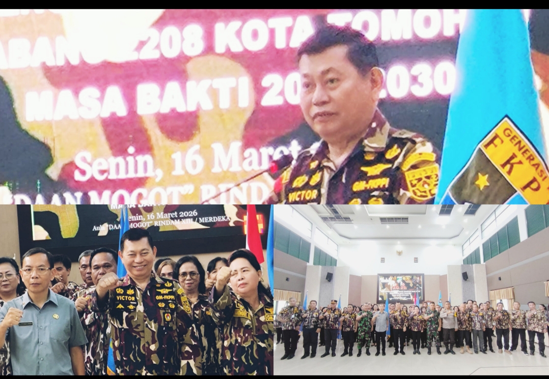Wagub Victor Mailangkay saat menghadiri sekaligus memberikan arahan di gelaran Pelantikan Pengurus Rayon GM FKPPI 2208 Kota Tomohon, Senin (16/3). Dok Jul/MP
