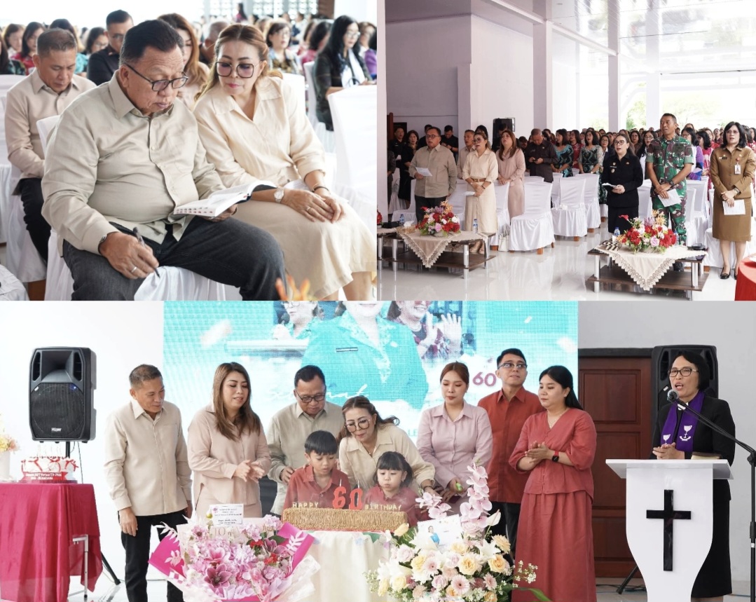BERSYUKUR: HUT Martina Dondokambey Lengkong menggelar perayaan secara sederhana di Rudis Bupati Minahasa, Senin (16/3/2026). 