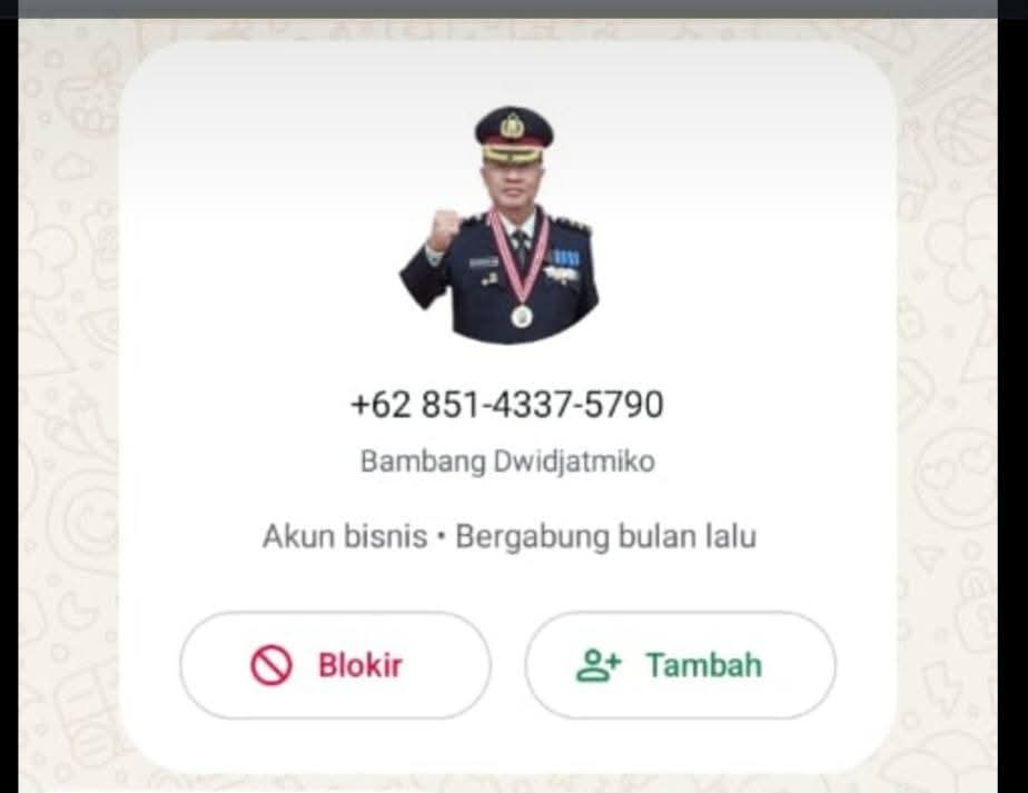 WASPADA: Ketua Laskar Prabowo 08 Sulawesi Utara AKBP (Purn) Drs Bambang Dwidjatmiko, mengimbau masyarakat agar waspada terhadap aksi penipuan yang mencatut nama dan fotonya.