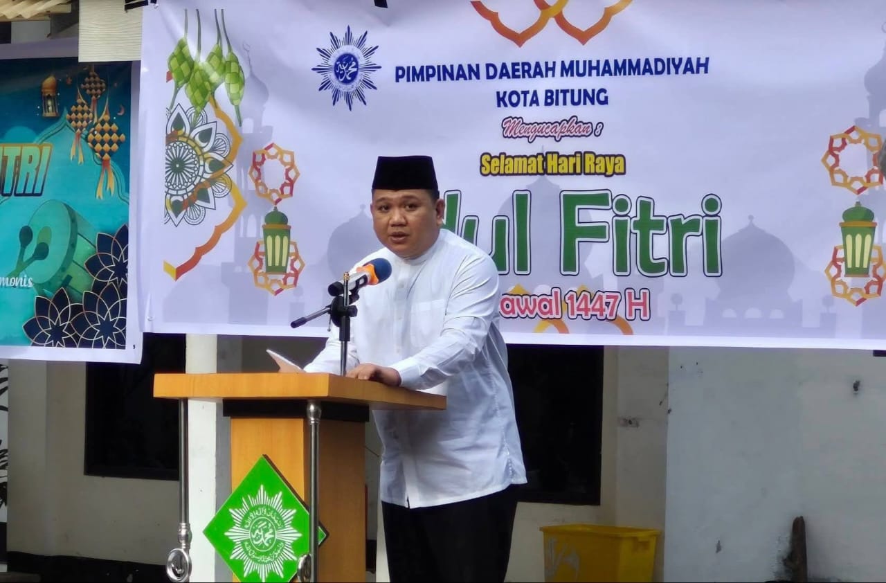 Wakil Wali Kota Bitung Randito Maringka menghadiri Sholat Idul Fitri 1447 Hijriah jamaah Muhammadiyah.(Dok Istimewa)
