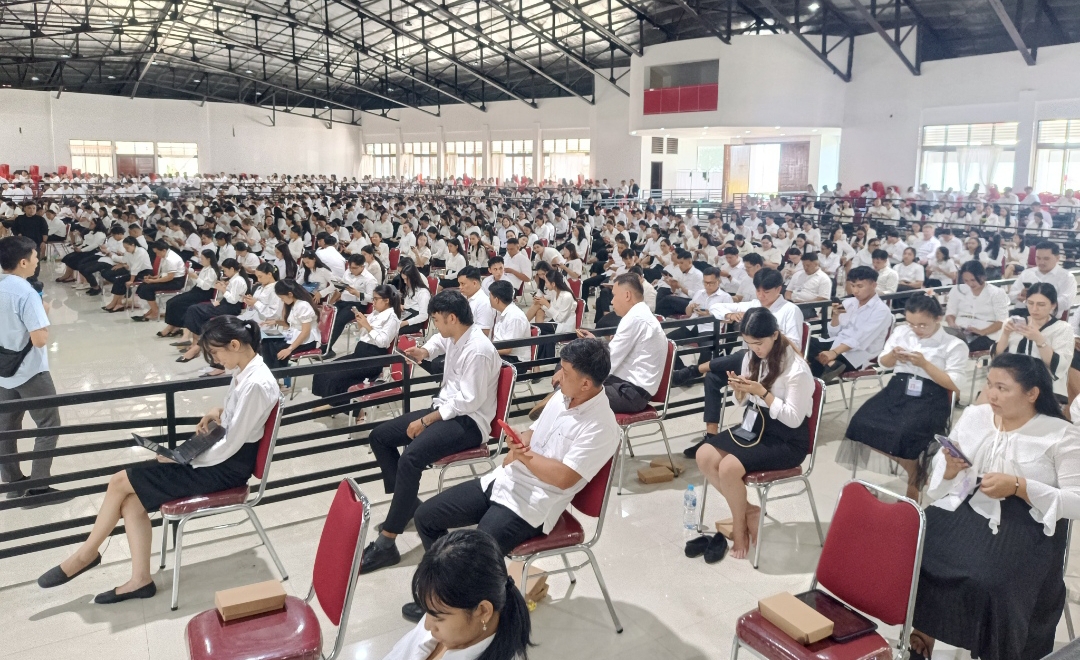 Suasana tes tulis seleksi Penerimaan Vikaris Pendeta GMIM tahun 2026 