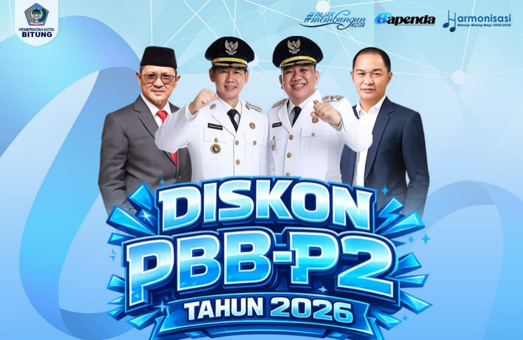 Program Pemkot Bitung diskon dan pembebasan denda PBB-P2 tahun 2026.(Dok Istimewa)