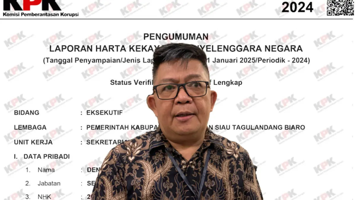 LHKPN Denny Kondoj (DK), yang kini tersandung dugaan korupsi bantuan korban bencana Gunung Ruang di Kabupaten Kepulauan Sitaro.