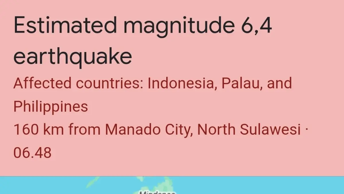 Gempa bumi 6.4M guncang laut Sulawesi 6.48 WITA 