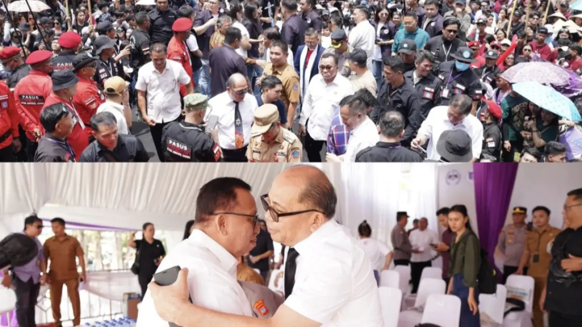 HADIRI: Bupati Minahasa Robby Dondokambey saat hadiri Ibadah Agung Selebrasi Paskah Pemuda GMIM, Senin (6/4/2026).