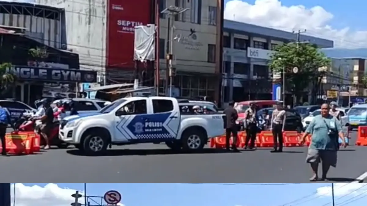 Simulasi rekayasa lalu lintas yang dilakukan Polresta Manado di Jalan Piere Tendean beberapa waktu lalu dalam rangka Paskah Nasional
