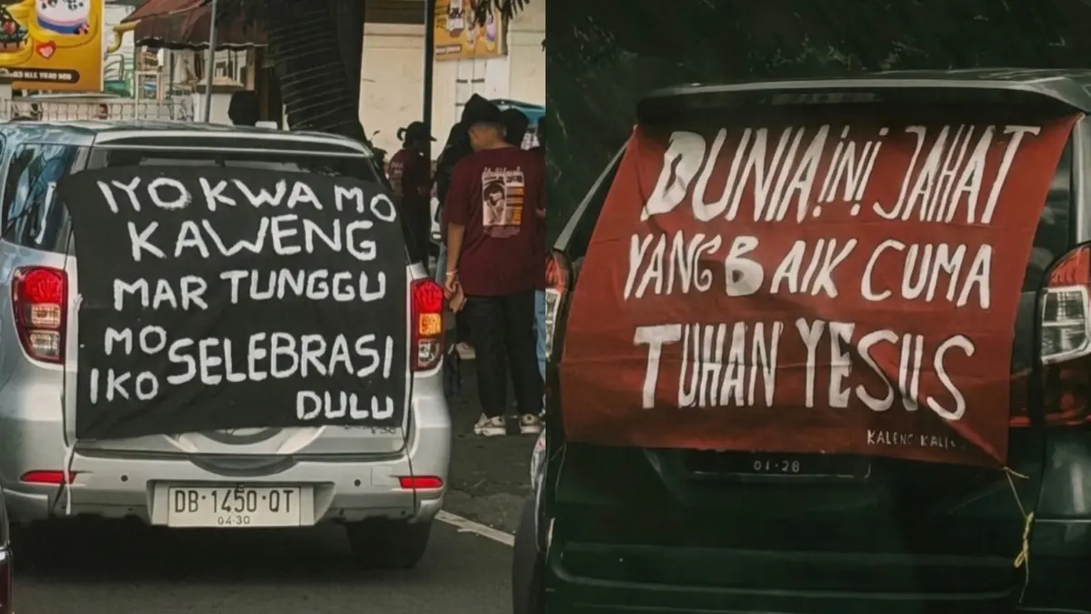 Spanduk lucu dan kreatif di Selebrasi Paskah Pemuda Sinode GMIM 2026