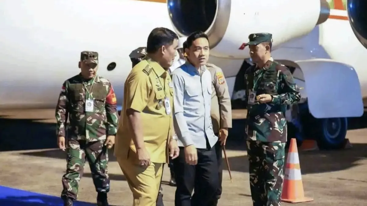 TIBA: Wapres Gibran Rakabuming Raka tiba di Sulut dan disambut Gubernur Yulius Selvanus, Senin (7/4/2026).