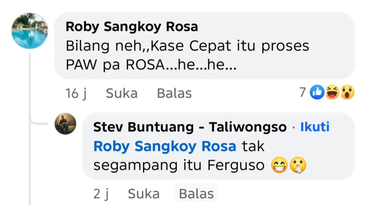 MEMANAS: Anggota DPRD Kabupaten Minahasa Selatan Robby Sangkoy saat menanggapi postingan terkait dirinya.