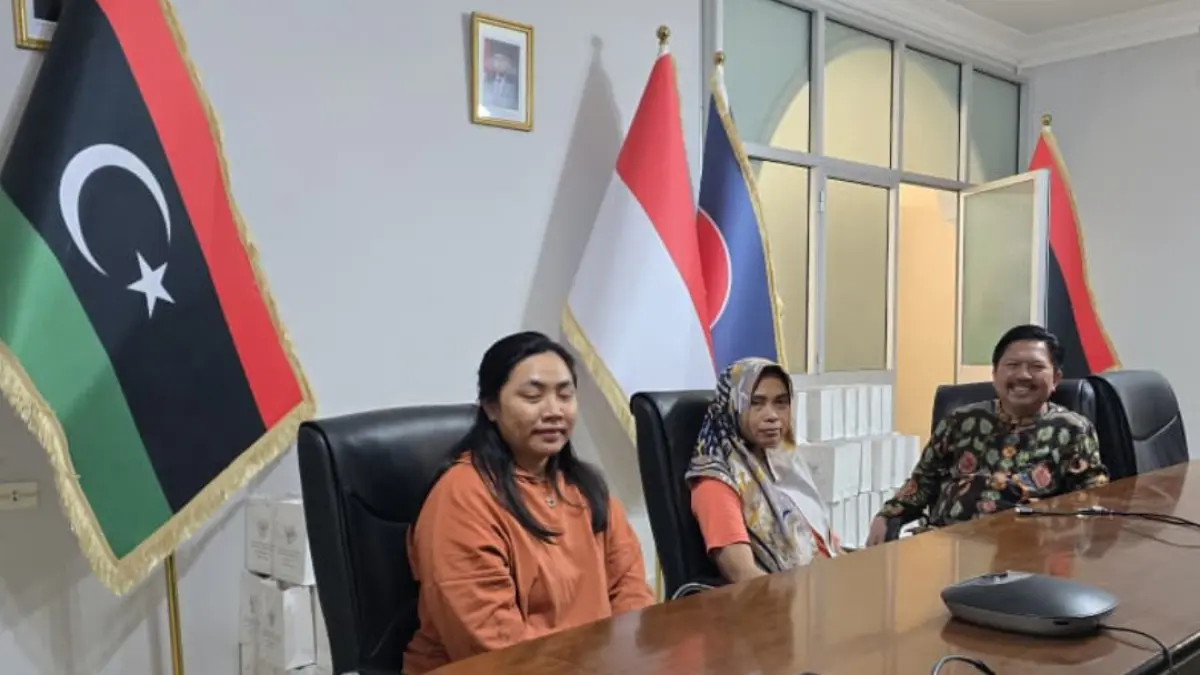 Meylani saat sudah berada di Kedubes RI di Tripoli Libya 