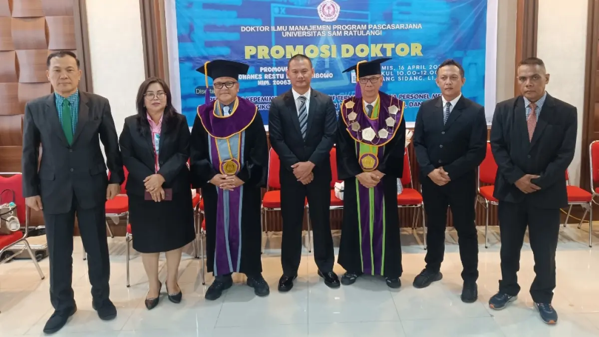 Letkol CKU Yohanes Restu Hasto Wibowo raih kesuksesan dalam pelaksanaan Ujian Promosi Doktor di Pasca Sarjana Universitas Sam Ratulangi Manado
