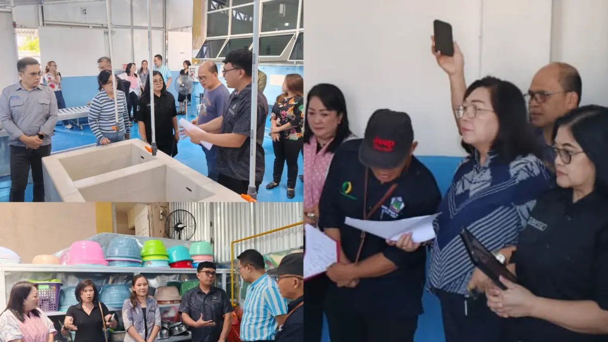 Tim Satgas MBG saat berkunjung ke SPPG Kelurahan Kolongan Satu, mengecek kesiapan jelang beroperasi kembali. Dok Jul/MP