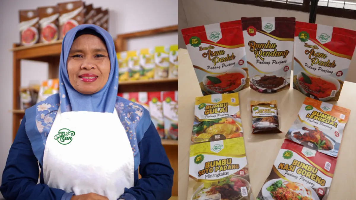 Vianti Maghdalena, pemilik Wan Alan, usaha bumbu masakan instan asal Kota Padang Panjang.