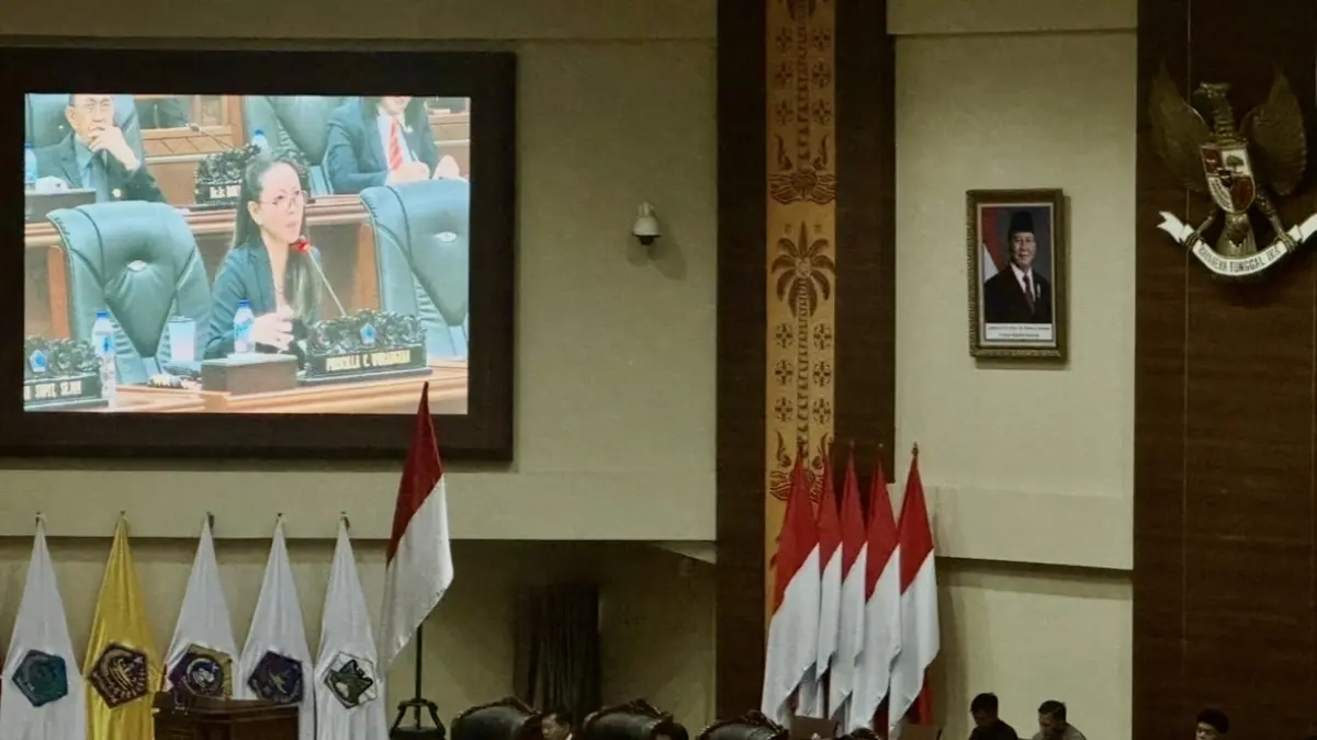 Cindy Wurangian saat menyampaikan aspirasi.
