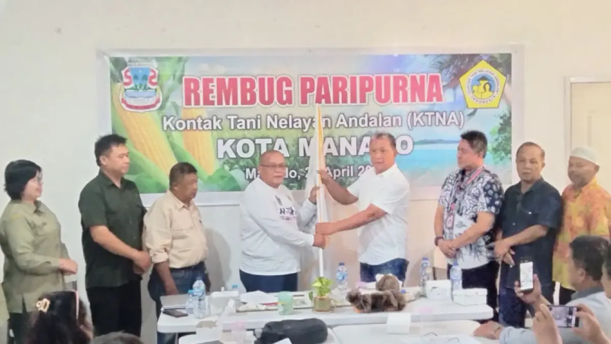 JAGA SINERGITAS: Rembug Paripurna KTNA yang digelar di Kantor Dinas Pertanian dan Perikanan Kota Manado, Kamis (23/4/2026).
