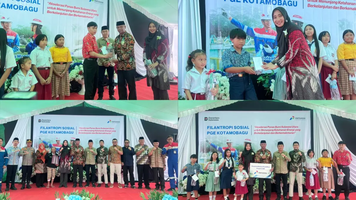 PT Pertamina Geothermal Energy Tbk salurkan CSR di Mooat, Bolaang Mongondow Timur, lewat beasiswa dan cek kesehatan gratis bagi warga.