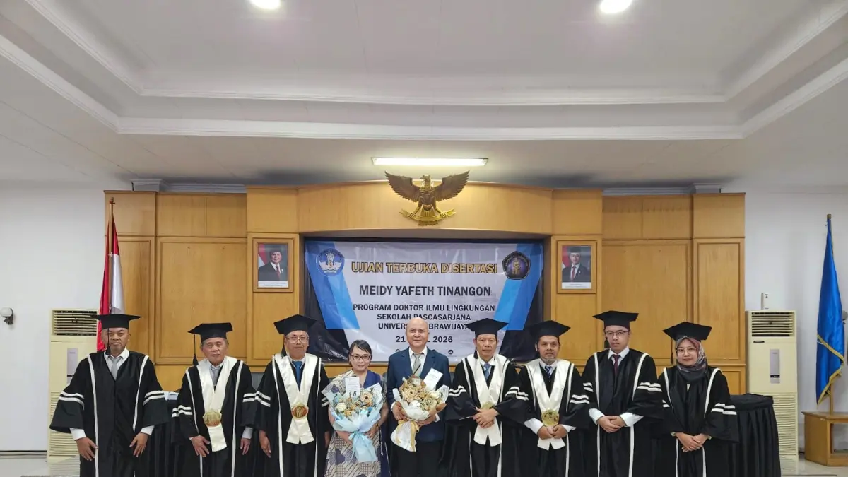 Ujian Terbuka Sidang Promosi pada Program Doktor Ilmu Lingkungan Multidisipliner di Sekolah Pascasarjana Universitas Brawijaya, Malang.