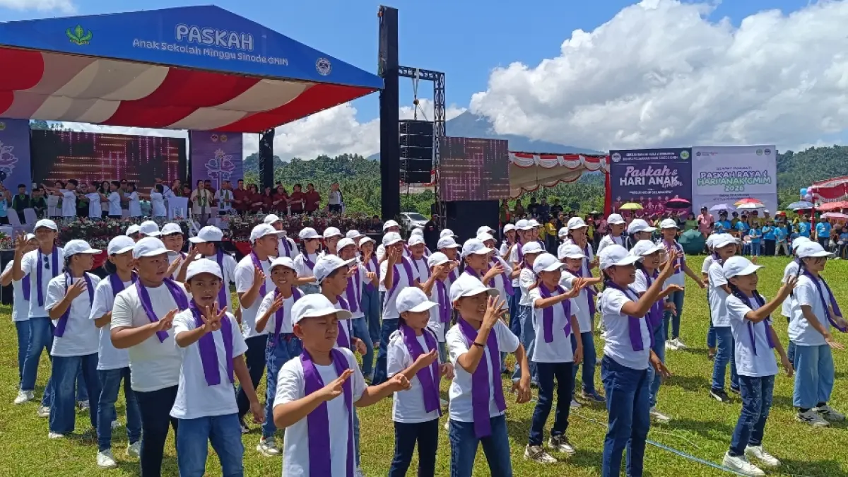 Kemeriahan Ibadah Paskah Raya dan Hari Anak Sinode GMIM Tahun 2026 di Karpet Biru, Wilayah Mapanget Satu