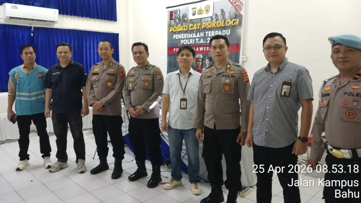 Kepolisian Daerah Sulawesi Utara (Polda Sulut) melalui Biro Sumber Daya Manusia (SDM) melaksanakan tes psikologi berbasis Computer Assisted Test (CAT) bagi calon Taruna dan Taruni Akademi Kepolisian (Akpol) Tahun Anggaran 2026.