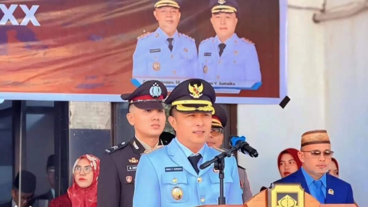 Wakil Bupati Bolaang Mongondow Timur Argo V Sumaiku memimpin upacara peringatan Hari Otonomi Daerah ke-XXX yang dirangkaikan dengan Hari Kartini 2026