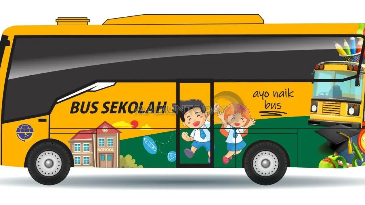 Ilustrasi bus sekolah