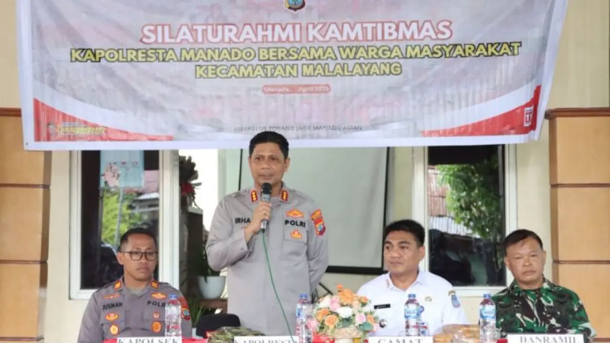 Kapolresta Manado saat bersilaturahmi dengan tokoh masyarakat, tokoh agama, unsur pemerintah dan warga di Kecamatan Malalayang