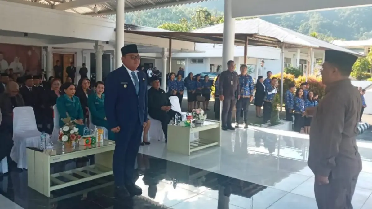 Apel Kerja ASN lingkup Pemkab Sangihe dipimpin Wabup Tendris Bulahari, Senin (04/05/26), bertempat di Pendopo rumah jabatan Bupati.
