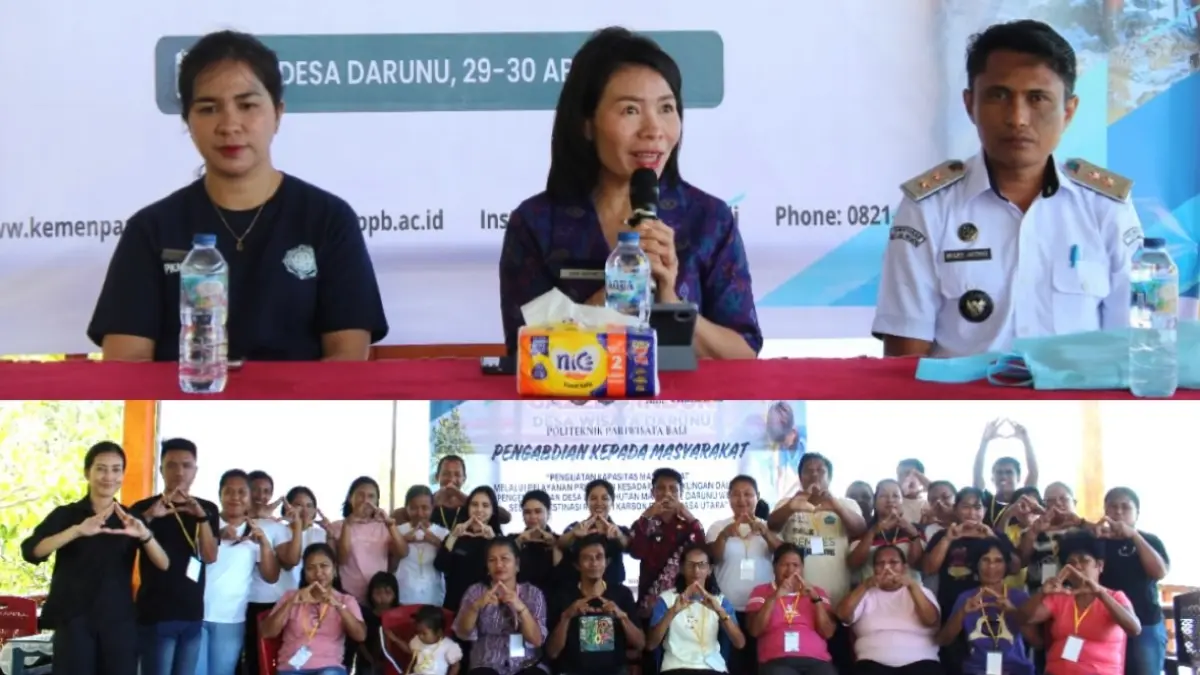 Pelatihan dan aksi tanam mangrove oleh Poltekpar Bali di Desa Wisata Darunu, Wori.