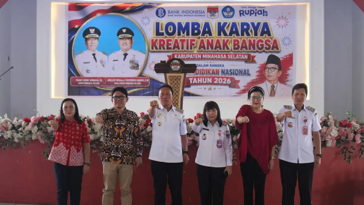 RESMI: Bupati Minsel Franky Donny Wongkar saat membuka Lomba Karya Kreatif Anak Bangsa.