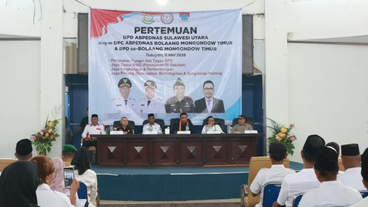 Bupati Oskar Manoppo menerima kunjungan DPD ABPEDNAS Sulut bersama seluruh BPD se-Boltim 