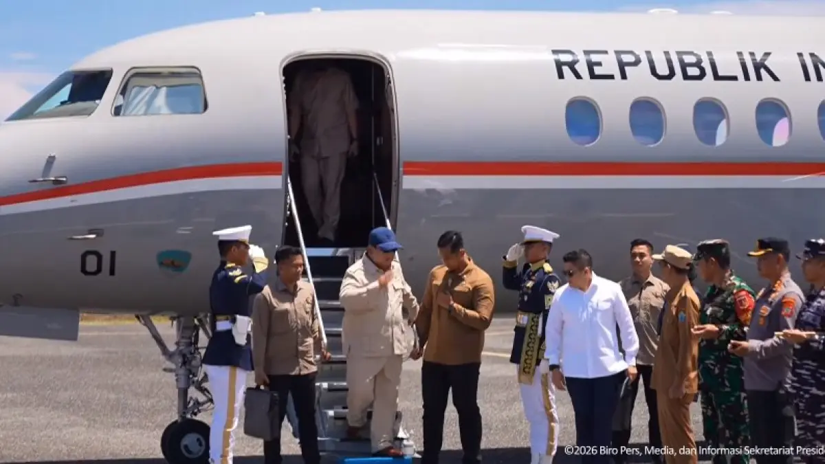 Presiden Prabowo Subianto tiba di Pulau Miangas Sulawesi Utara, Pagi tadi Sabtu 9 Mei 2026