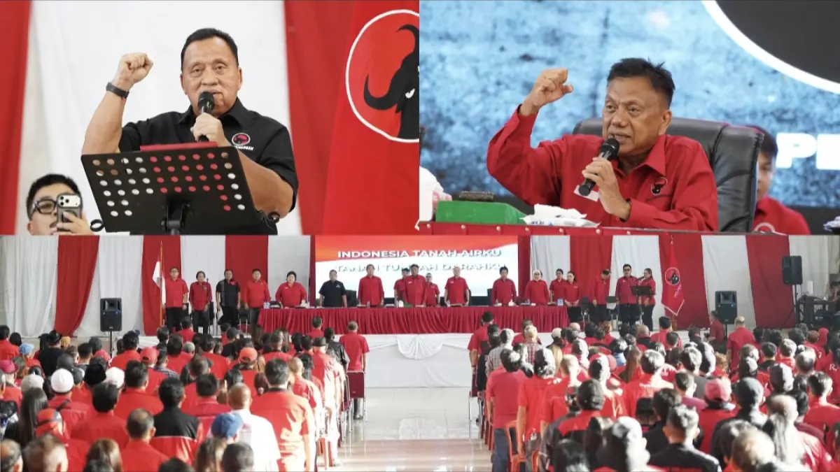 PERKUAT STRUKTUR: DPC PDI Perjuangan Minahasa saat menggelar MUSANCAB di Gedung Wale Ne Tou Tondano, Rabu (13/5/2026).