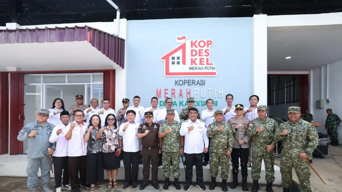 Peresmian operasional 1.061 Koperasi Desa/Kelurahan Merah Putih dari Desa Kauditan II, Kecamatan Kauditan, Kabupaten Minahasa Utara.

