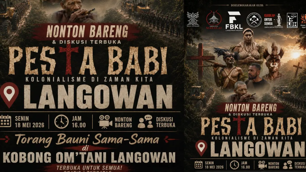 Flyer nobar Film Pesta Babi di Langowan yang beredar di media sosial

&nbsp;